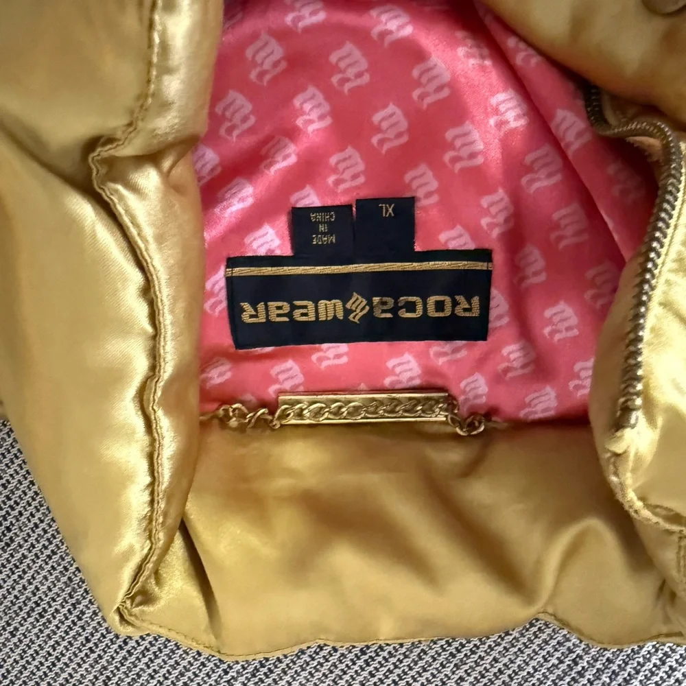 Gold Puffer Rockawear Jacket - Picture 4 of 5